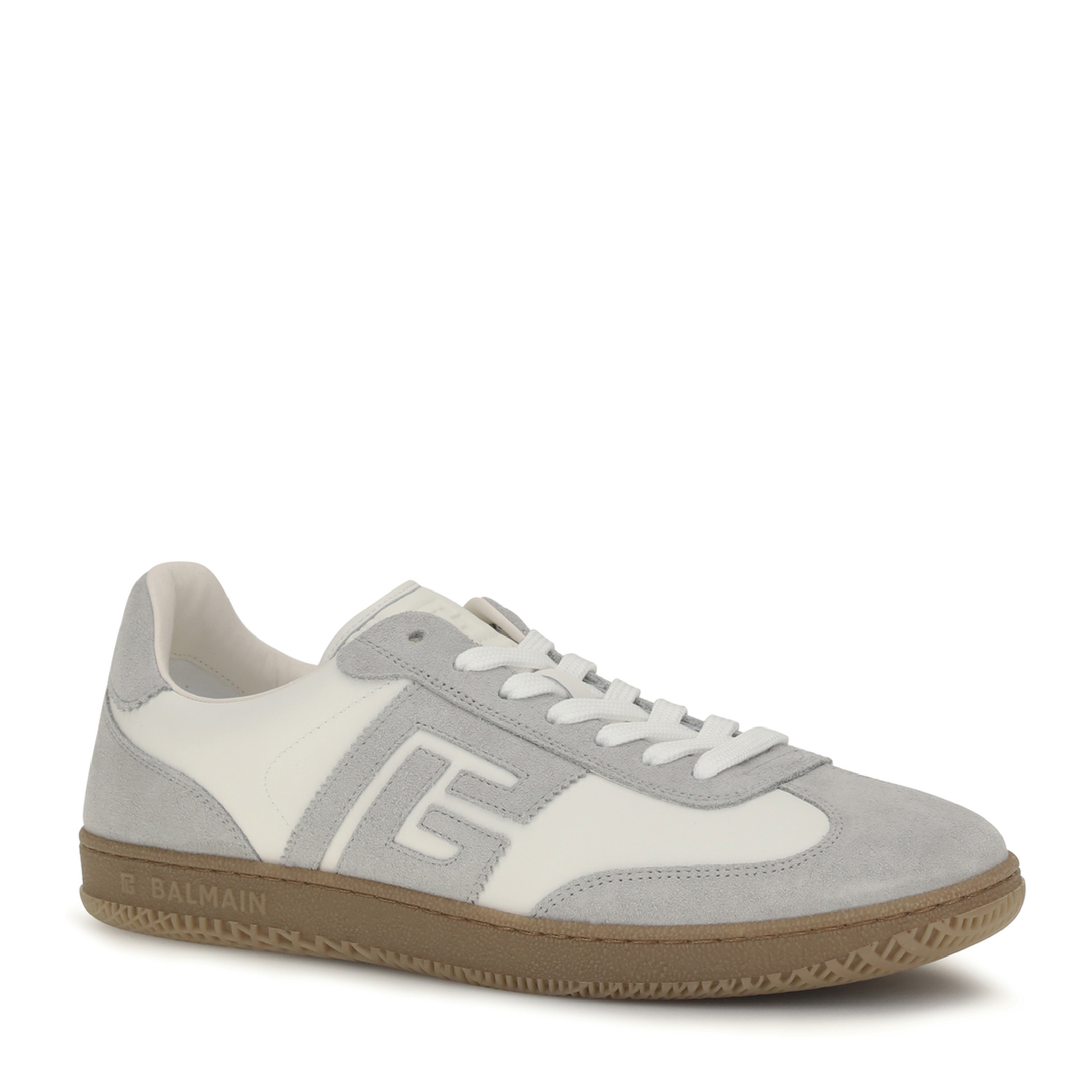 MAYFEYR - Balmain - Swan Sneakers In Suede And Smooth Leather - HM1VI360LBEWYKS