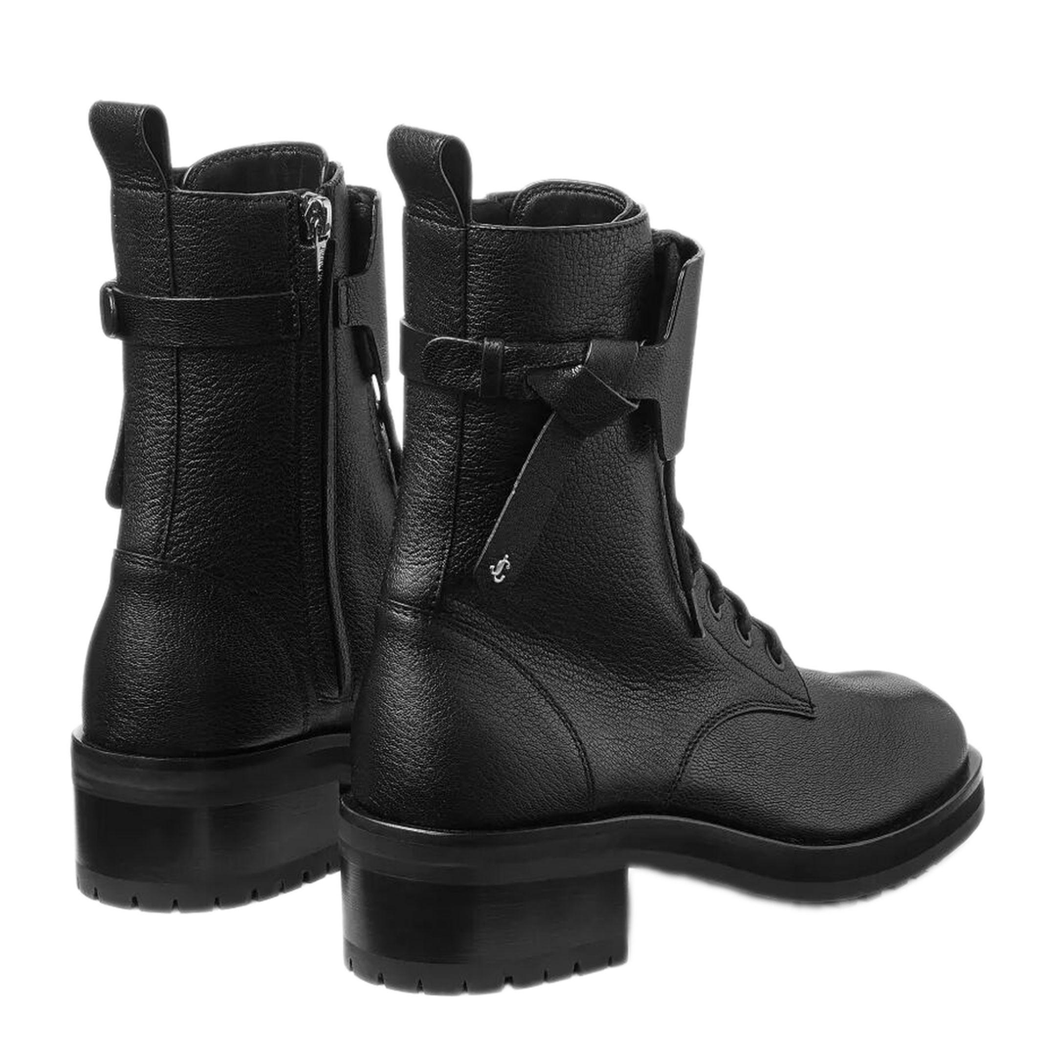 MAYFEYR - Jimmy Choo - Leather Lace-Up Combat Boots - ROSABELFLATGBXBLACK