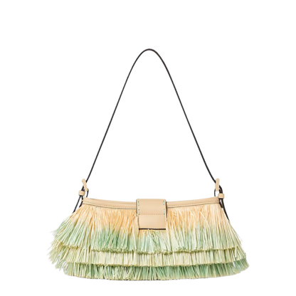 MAYFEYR - Fendi - Baby B Mini Bag In Light Green Ombré Raffia - 8BS117AY5DF1X2A
