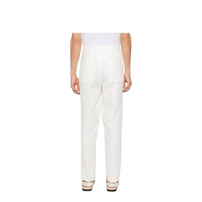 Linen Blend Drawstring Trousers