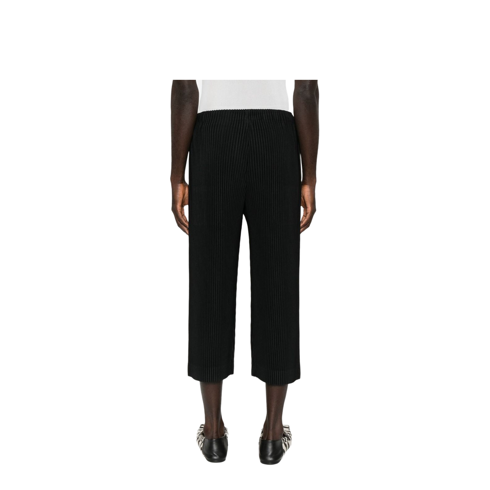 Black Pleated Design Elasticated Waistband