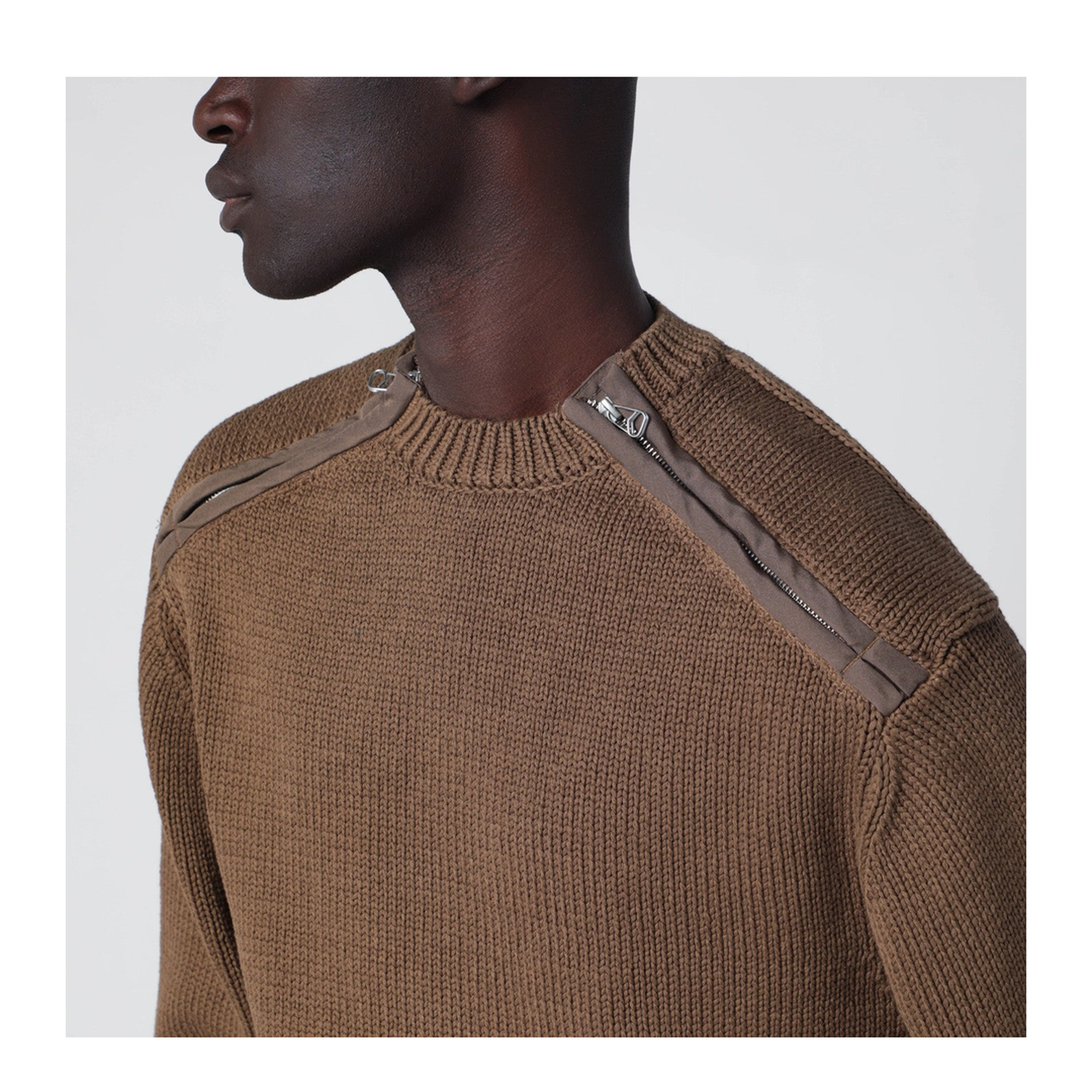 Shoulder-Zip Detail Sweater