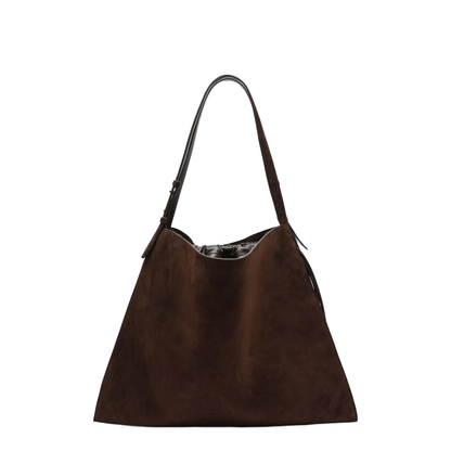Brown Suede Baggy Tote Bag