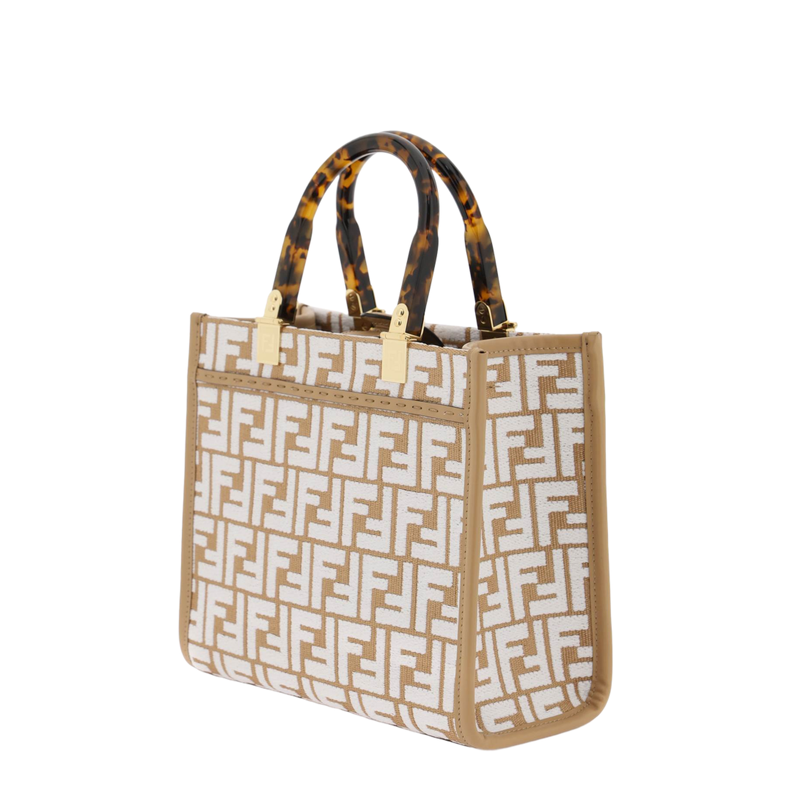 Peekaboo Small Canvas Top Handle Bags - Beige