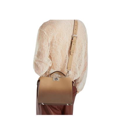 Peekaboo ISeeU Small Leather Shoulder Bags - Beige