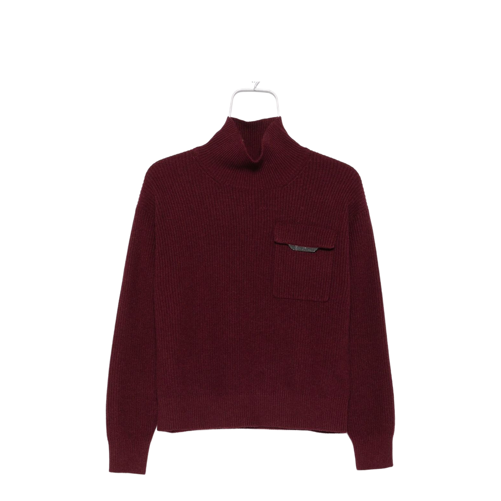 Ribbed Knit High Neck Jumper