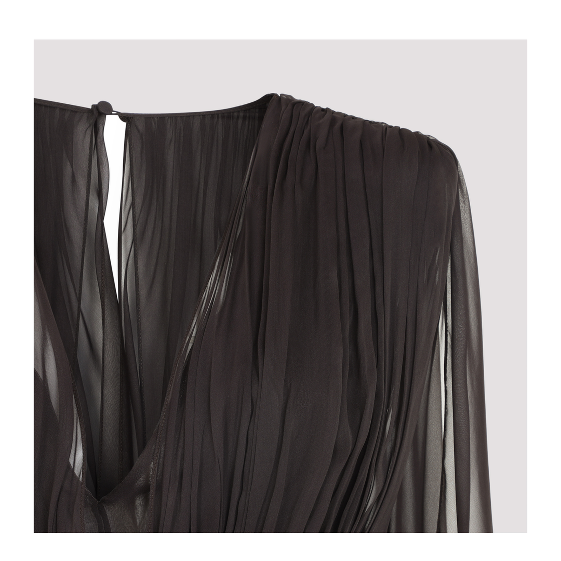 MAYFEYR - ALBERTA FERRETTI - Brown Chiffon Long Dress - A046401151103