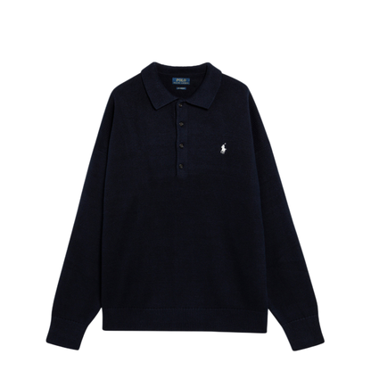 MAYFEYR - Polo Ralph Lauren - Navy Blue Polo Sweater With Flag Motif - 710B20258001CONC