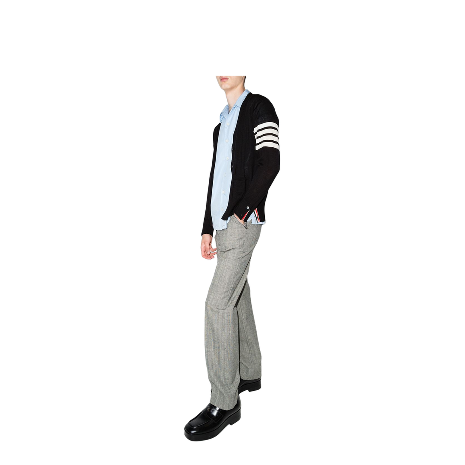 4-Bar Stripe Sustainable V-Neck Cardigan