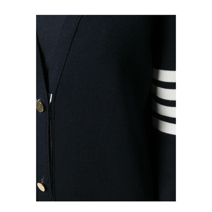 MAYFEYR - Thom Browne - Milano Stitch Long V Neck Cardigan In Fine Merino Wool - FKC289A00014415