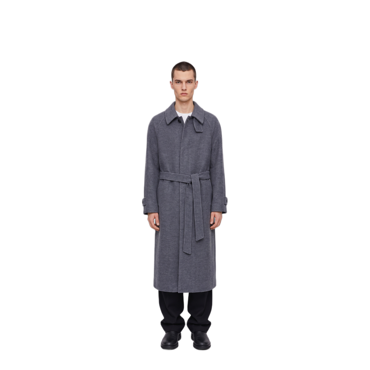 MAYFEYR - Dunst - Grey Melange Wool Cashmere Coat - UDCO6D123G2