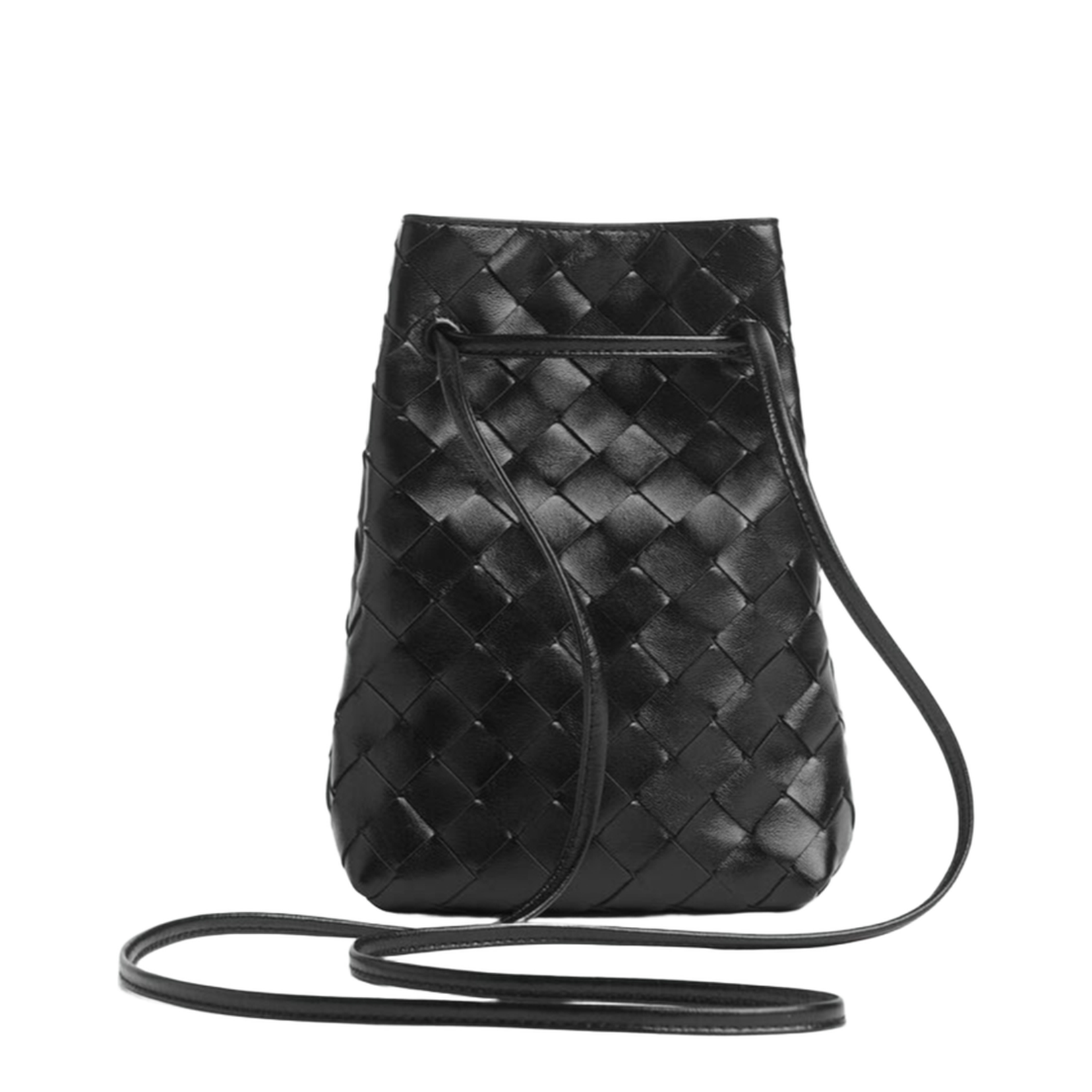 Andiamo Leather Bucket Bags - Black