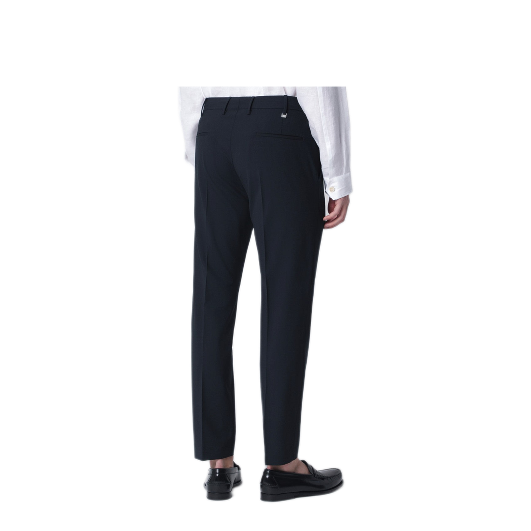 MAYFEYR - PT Torino - Navy Blue Wool Blend Trousers - COAFX0Z00FWDMA270360
