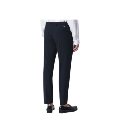 MAYFEYR - PT Torino - Navy Blue Wool Blend Trousers - COAFX0Z00FWDMA270360