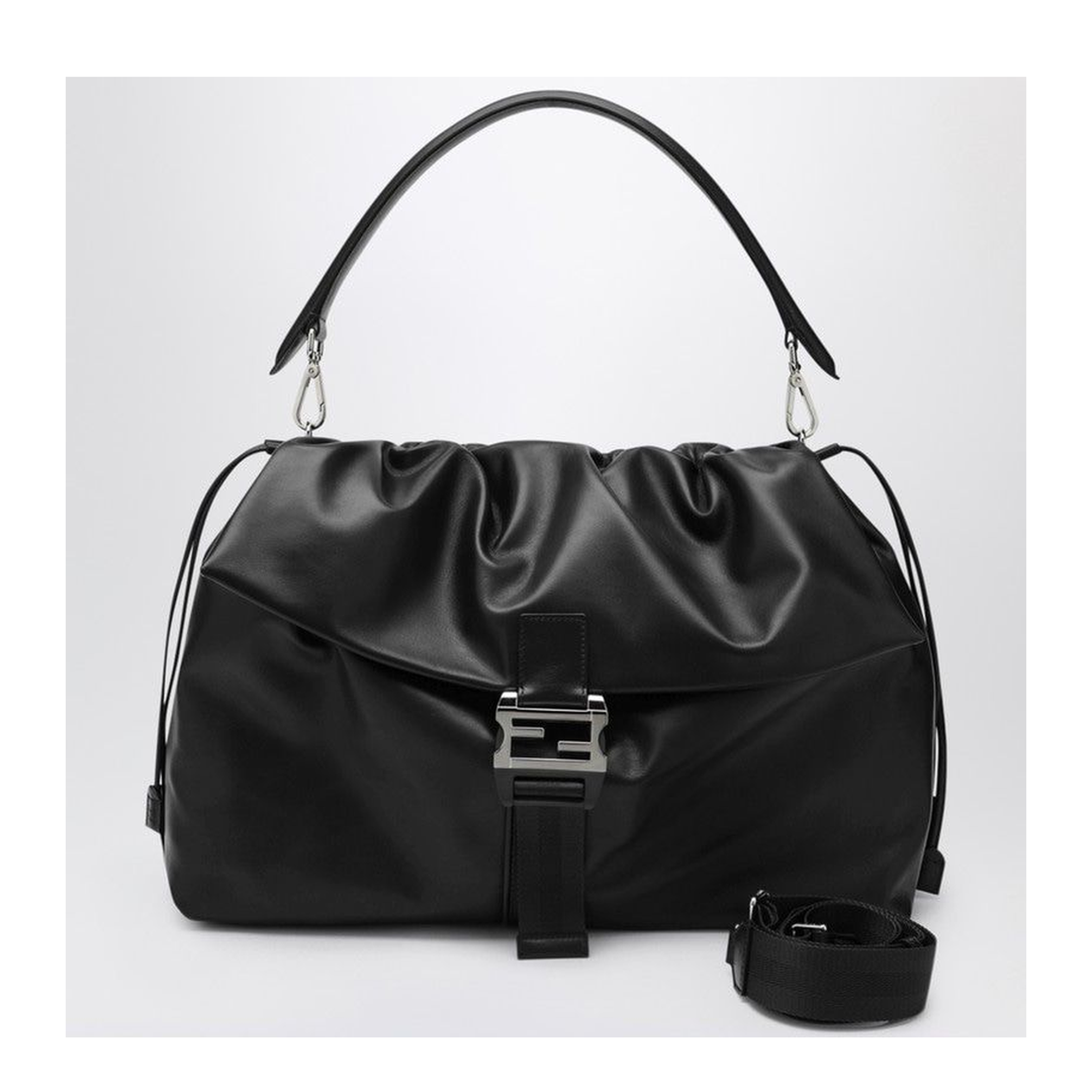 Flux Maxi Messenger Leather Black