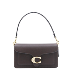 Tabby 26 Polished Pebble Leather Shoulder Bag - Brass/Chalk