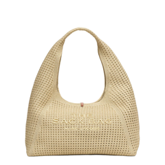 The Sack Lurex Crochet Shoulder Bag - Champagne