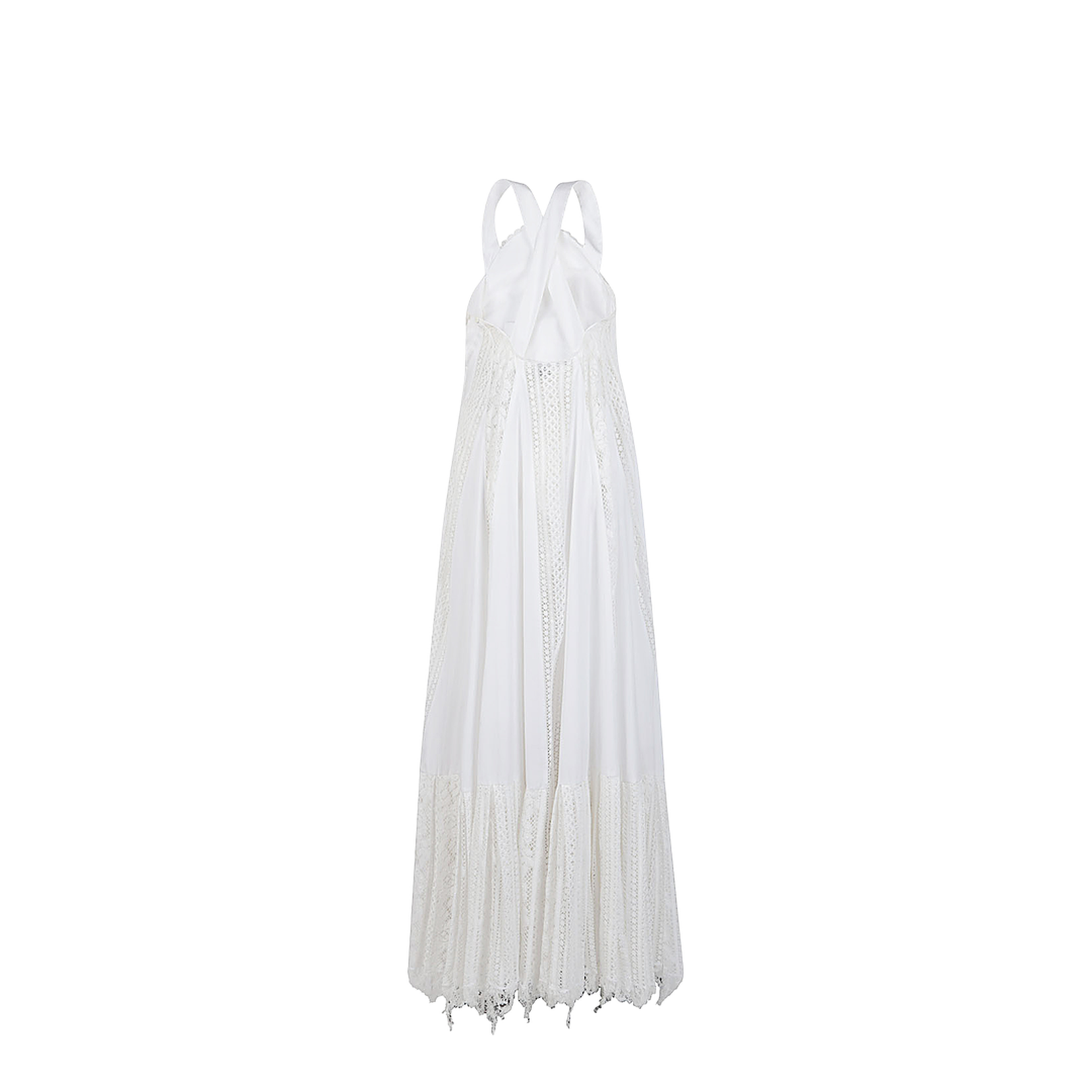 Dress in Light Cotton Poplin with Circular Lace Bodice