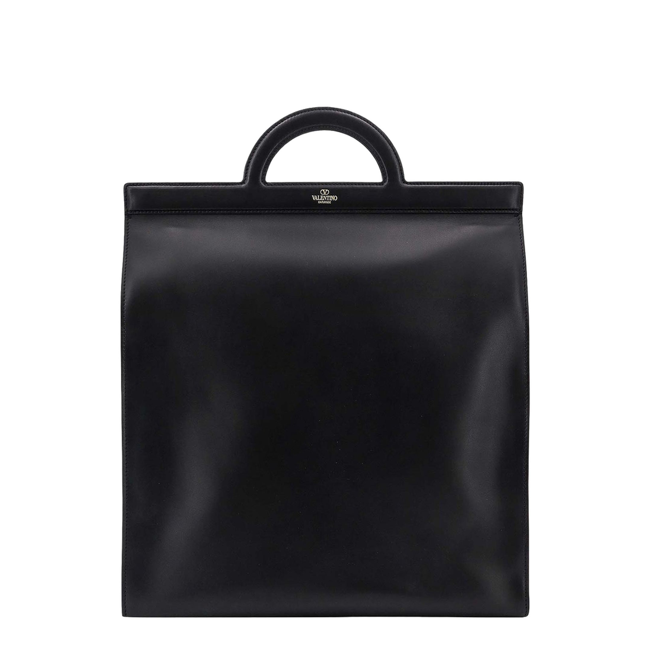 Garavani Leather Handbag with Frontal Logo Print