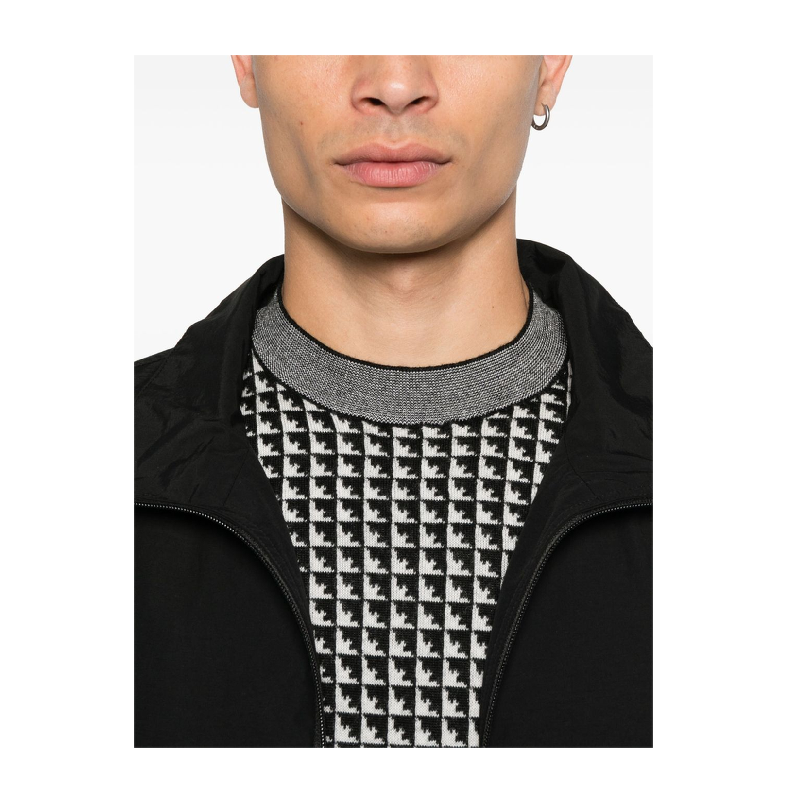 Jacquard Virgin-Wool Jumper with Repeated Eagle Motif