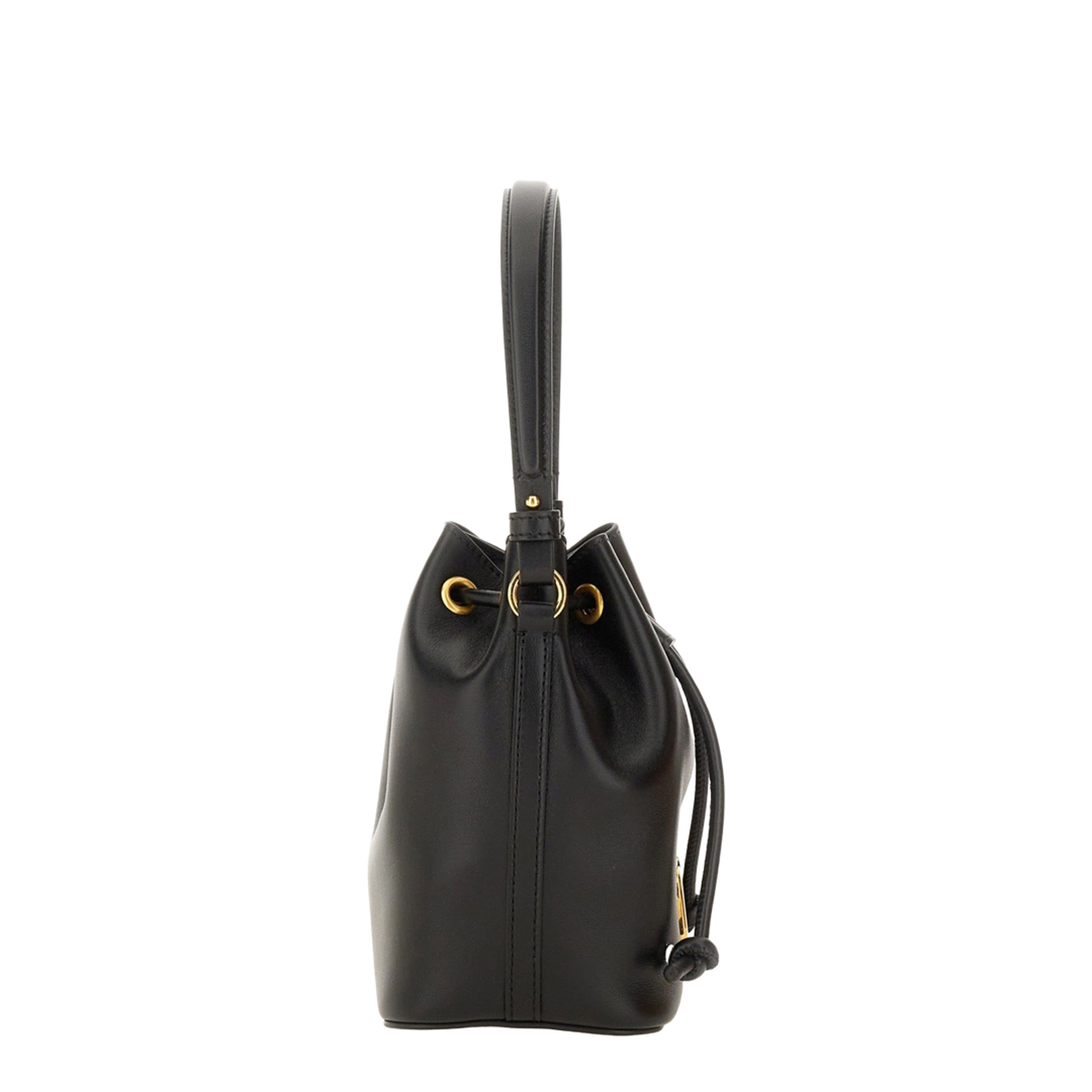 Black Nappa Leather Vlogo Signature Bucket Bag