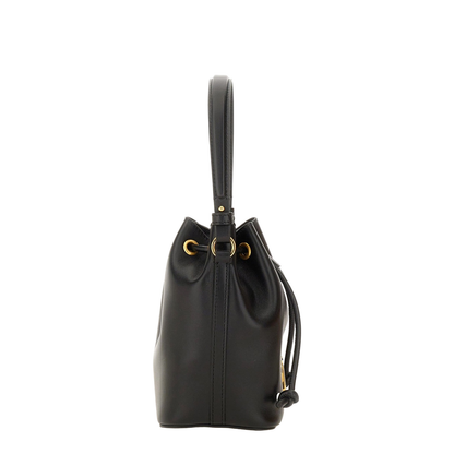 Black Nappa Leather Vlogo Signature Bucket Bag