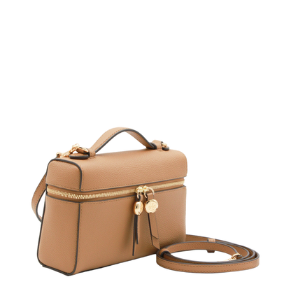 Romy Slim Mini Bag With Beige Leather Top