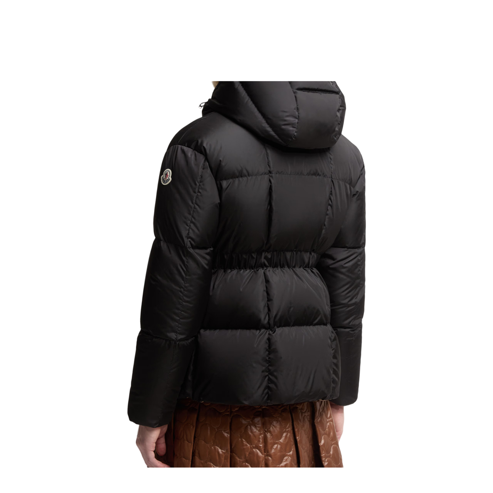 Black Agneux Square-Quilted Hooded Short Down Jacket