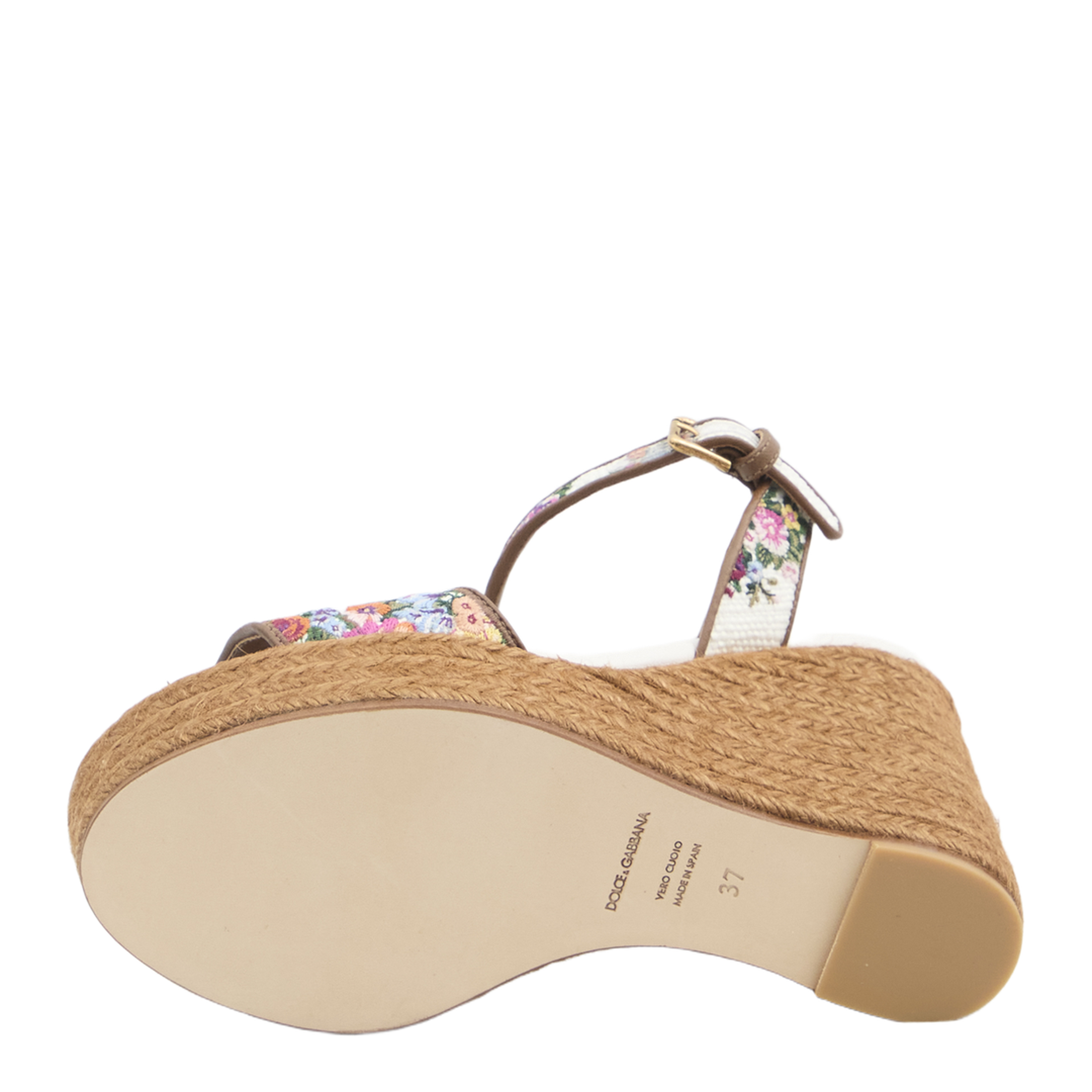Wedge Sandals with Logo Embroidery