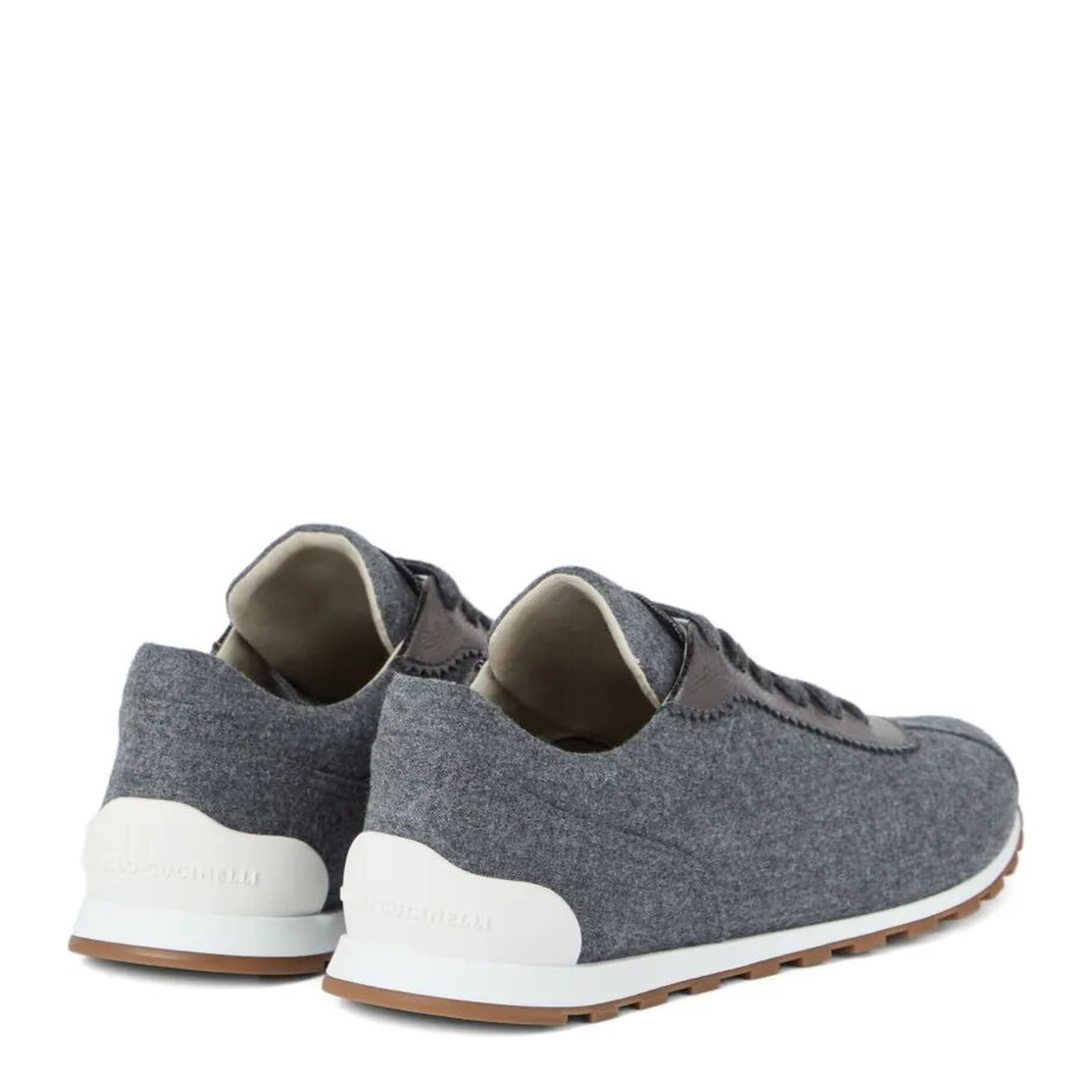 MAYFEYR - Brunello Cucinelli - Virgin Wool Flannel And Lamé Calfskin Runners With Monili - MZ26G3031C003