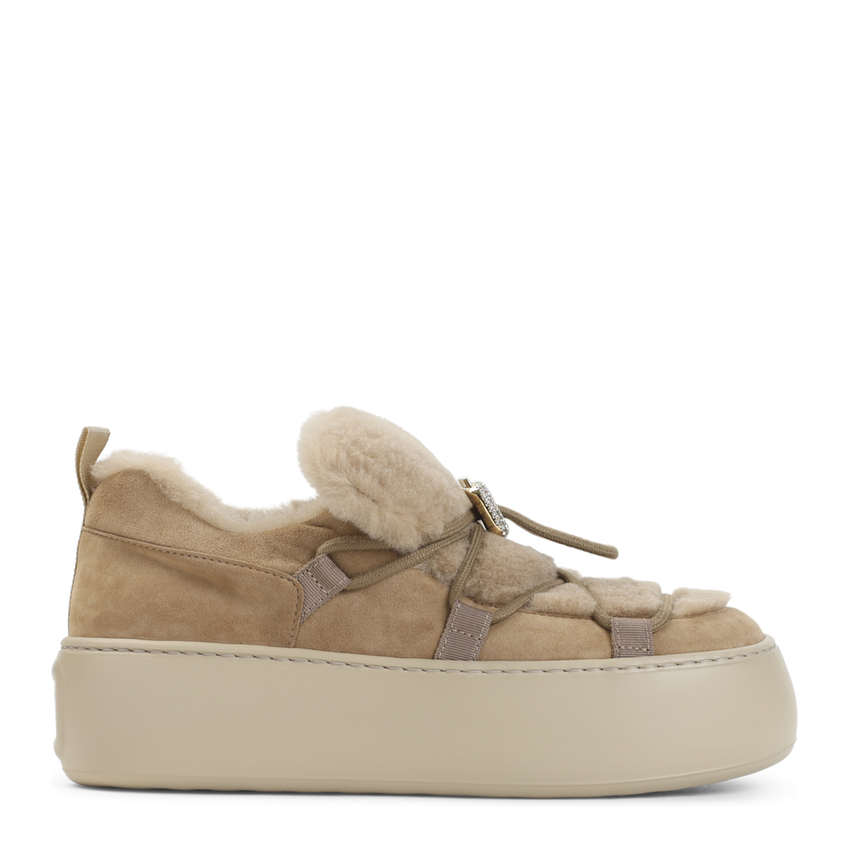 MAYFEYR - Roger Vivier - Snow Lace Up Fur - RVW73943390OYK5P87TABACCO