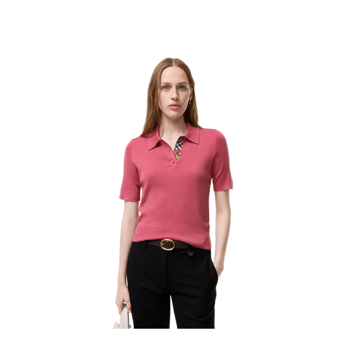 Wool Polo With Check Details