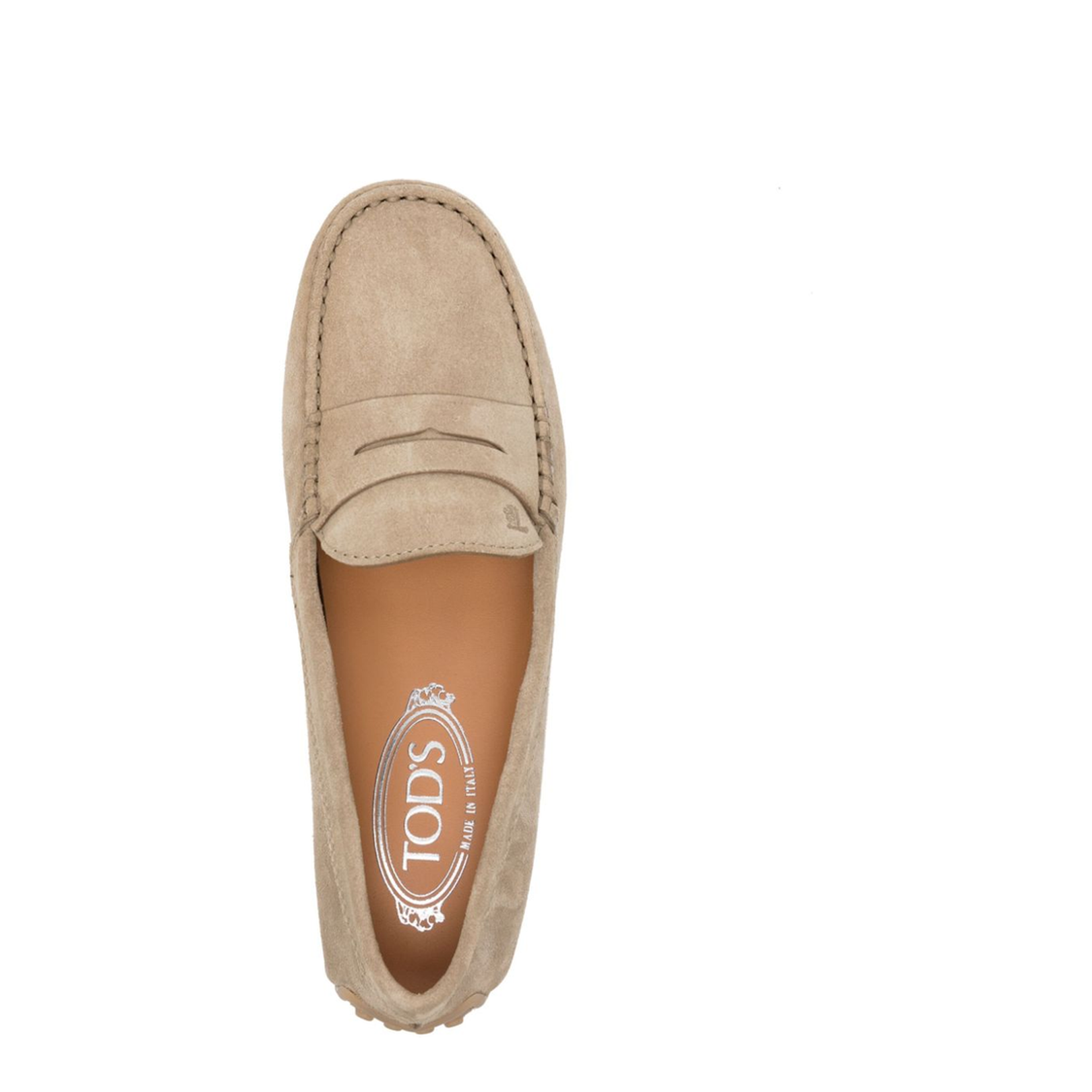 Beige Suede Slip-On Moccasins