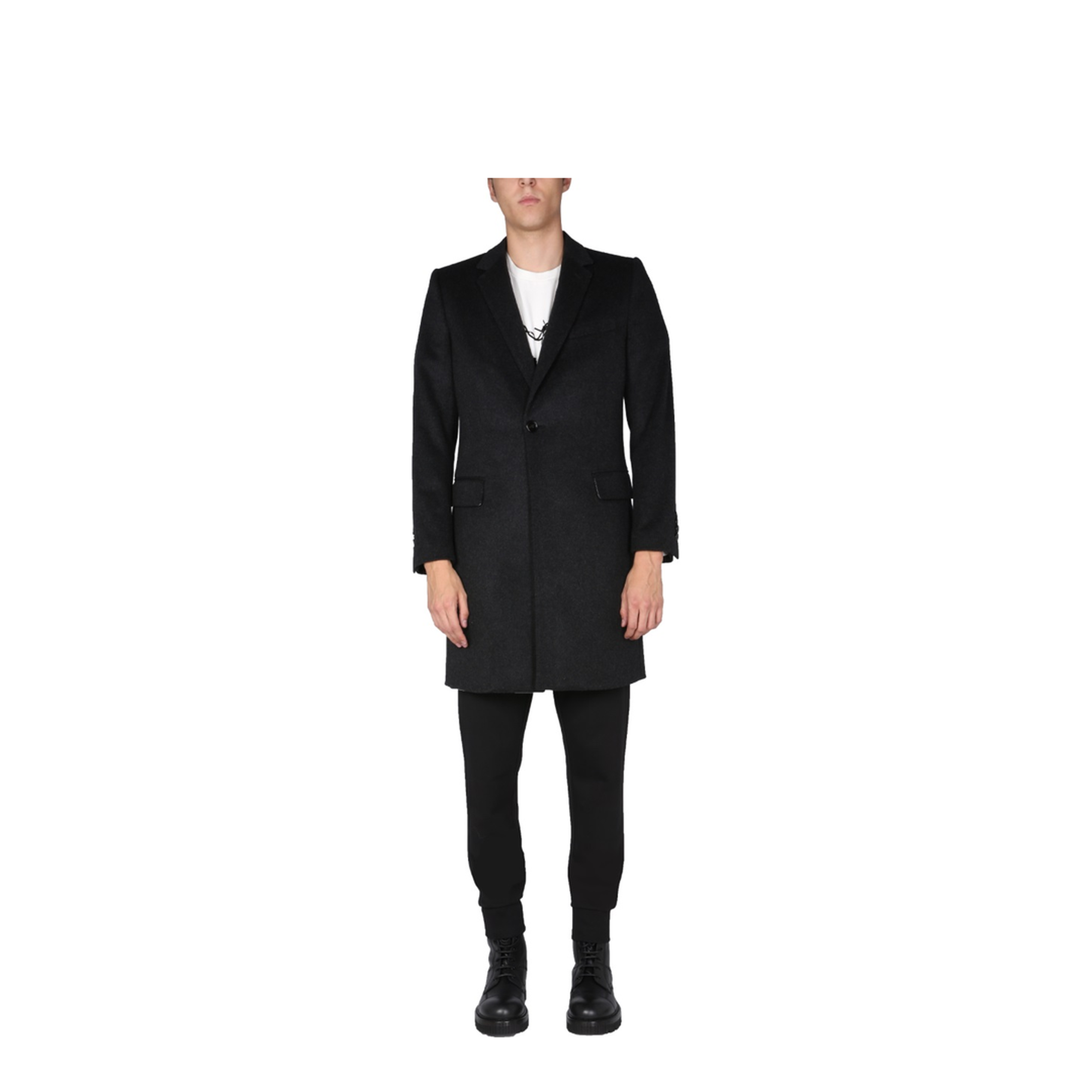 Single-Breasted Velours Coat