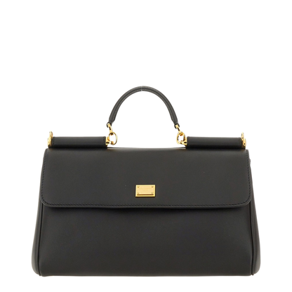 My Sicily handbag in plongé calfskin in Black
