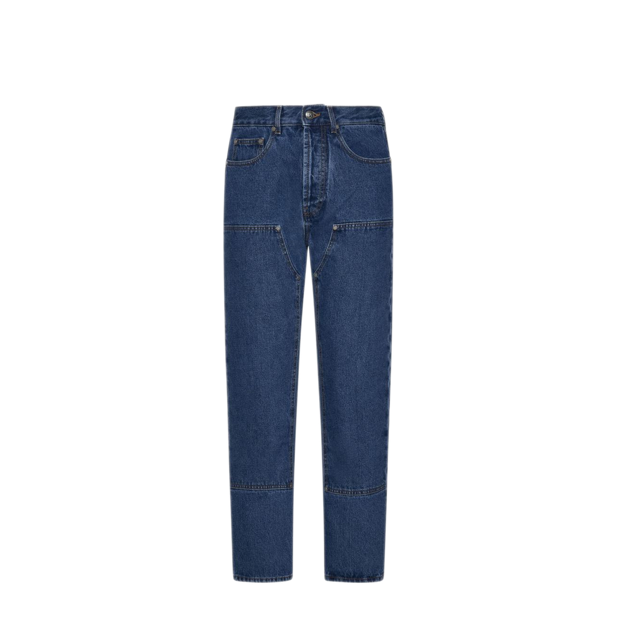 MAYFEYR - Palm Angels - Blue Denim Logo Pants - PMYA043R24DEN0044010