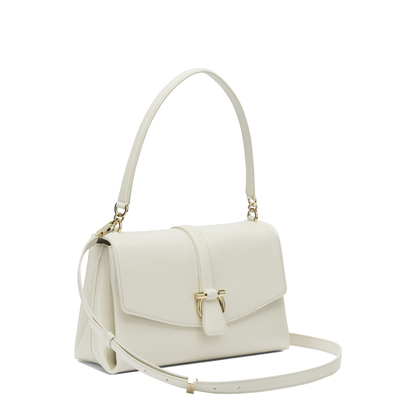 Leather Shoulder Bag White
