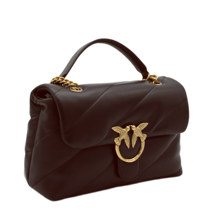 Love Puff Sheep Leather Crossbody - Marrone Marasca Antique Gold