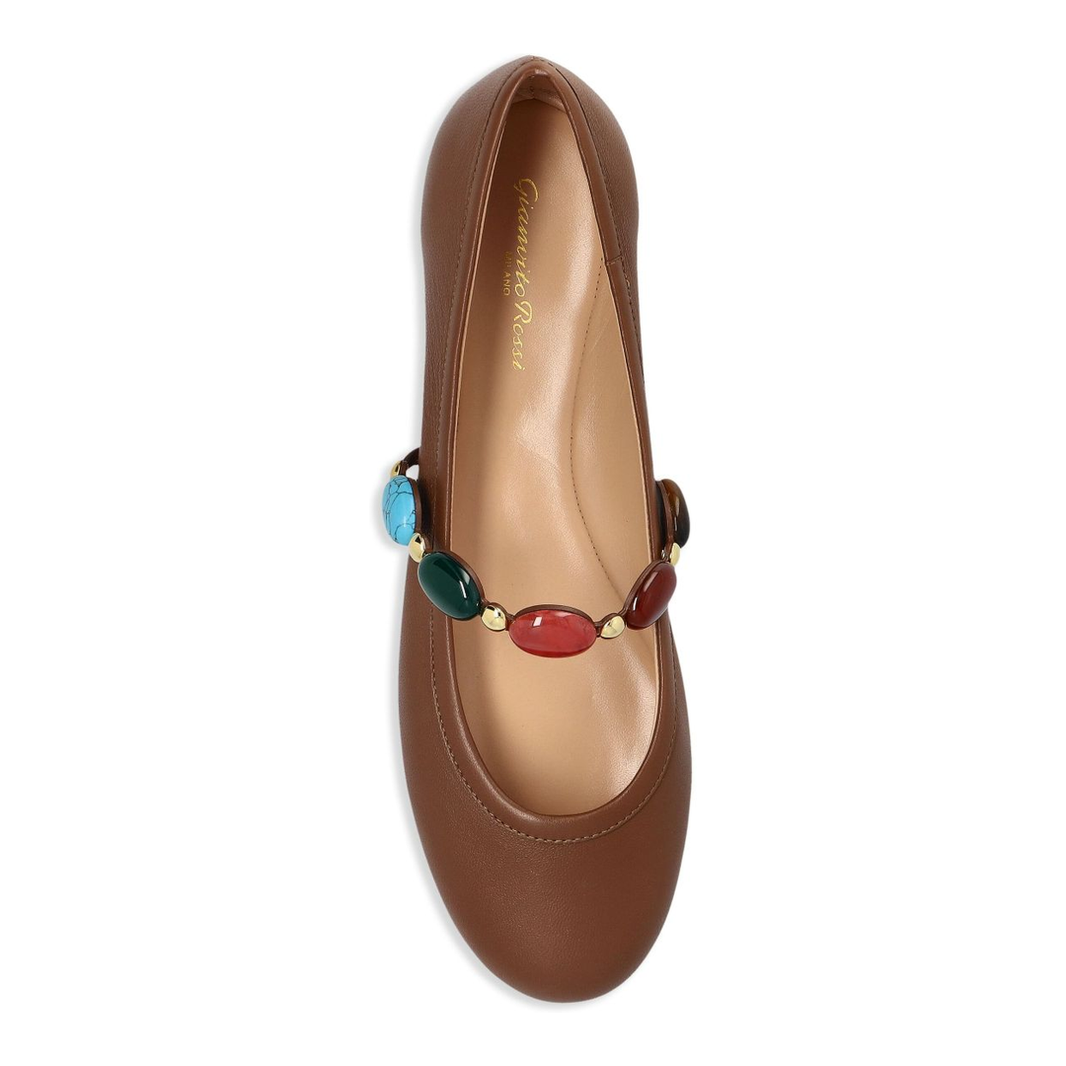 Flat Shoes Leather Brown
