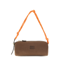 Gabardine Cotton Pouch - Cocoa Brown/Orange