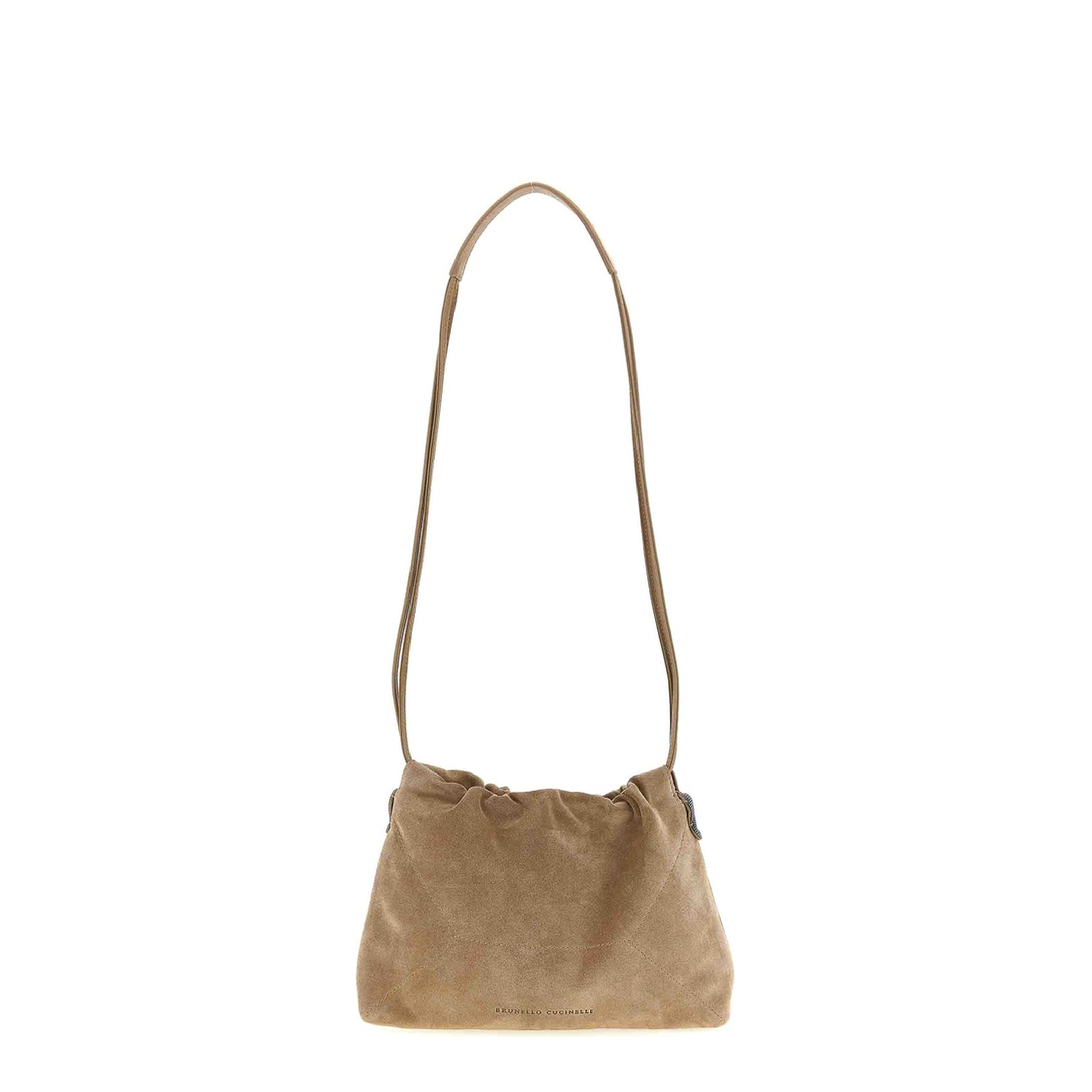 Duo Pouch Shoulder Bag in Suede