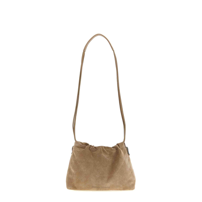 Duo Pouch Shoulder Bag in Suede