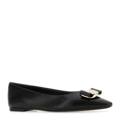 MAYFEYR - Ferragamo - Black Leather Zea Ballerinas - 01H5857686941CNERO