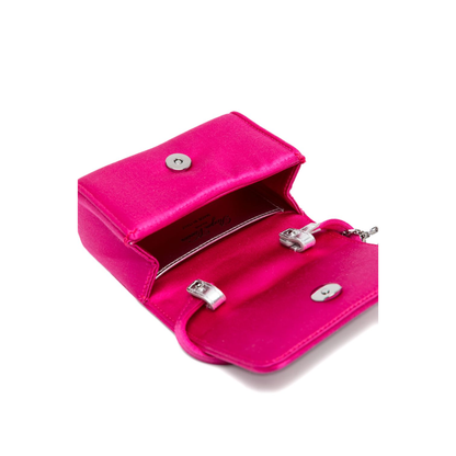 Crystal Mini Leather Shoulder Bag - Pink