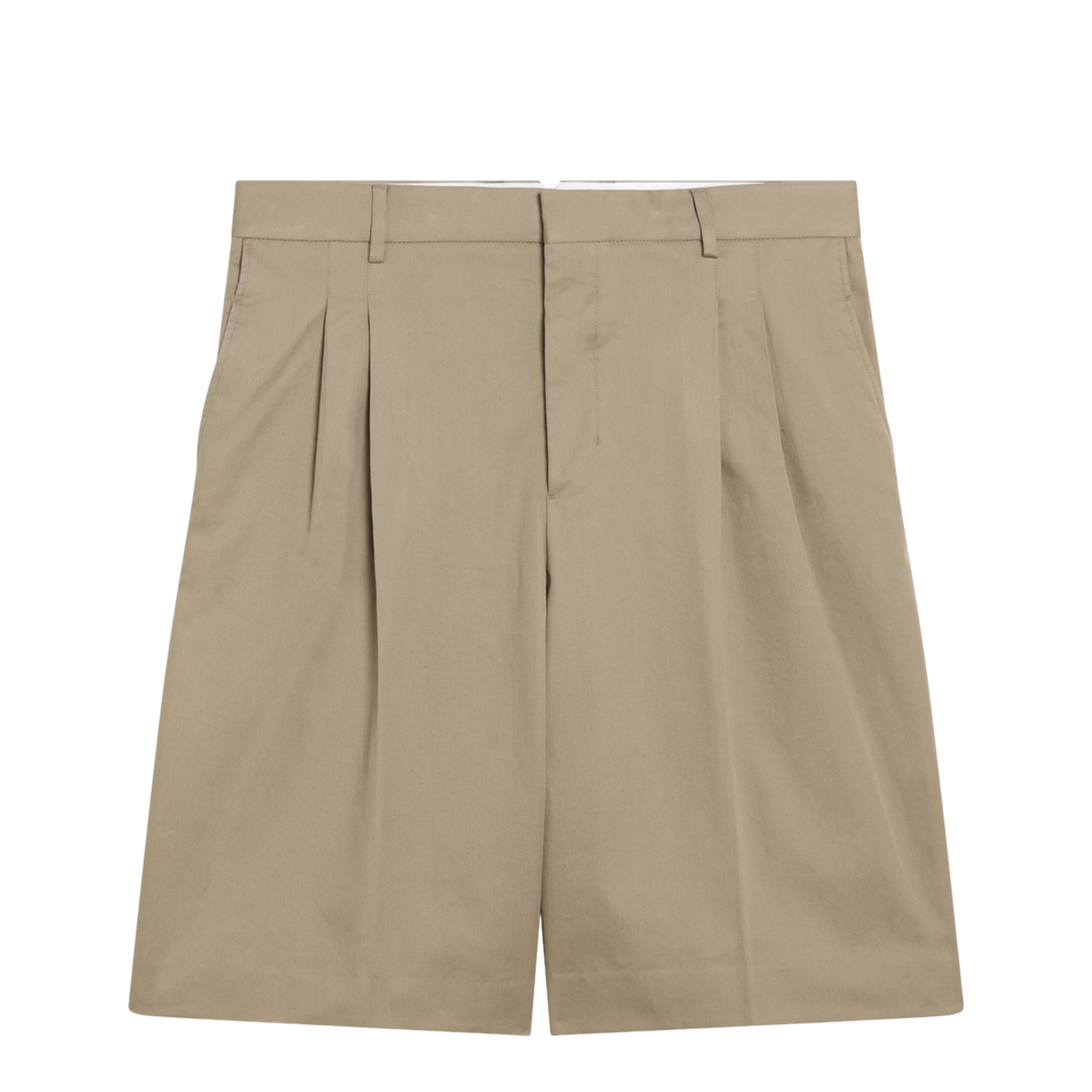 Beige Virgin Wool Shorts
