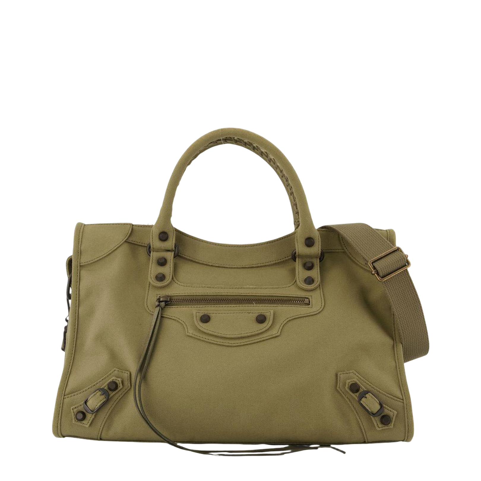 Hand-Woven Leather Handle Bag