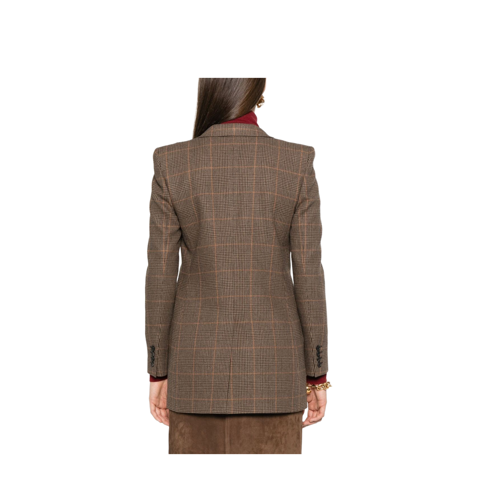 Brown Checked Pattern Jacket
