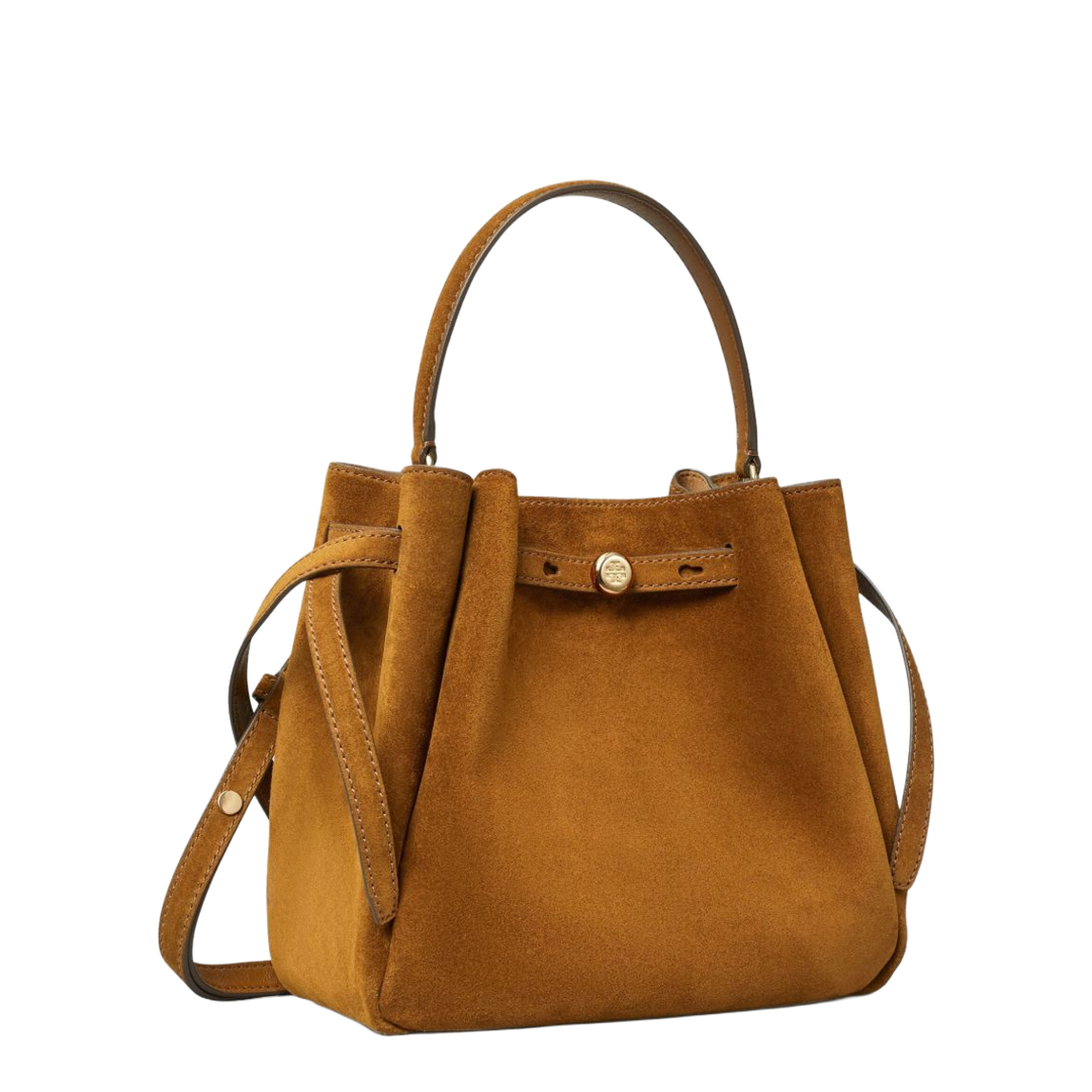 Romy Suede Bucket Bag - Caramel