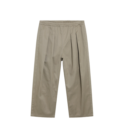 Low-crotch cotton gabardine trousers in beige