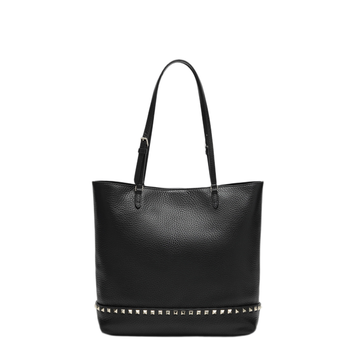 MAYFEYR - Valentino - Medium Rockstud Shopper Bag In Black Leather - 9W2B0T74VSF0NO